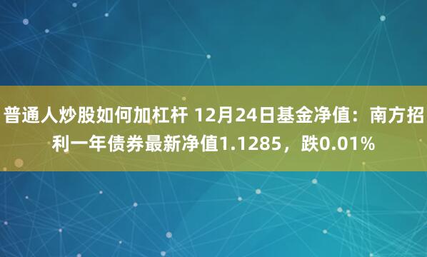 普通人炒股如何加杠杆 12月24日基金净值：南方招利一年债券最新净值1.1285，跌0.01%