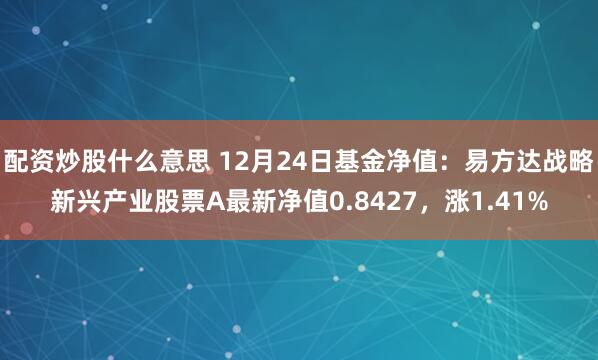 配资炒股什么意思 12月24日基金净值：易方达战略新兴产业股票A最新净值0.8427，涨1.41%