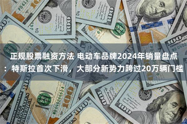 正规股票融资方法 电动车品牌2024年销量盘点：特斯拉首次下滑，大部分新势力跨过20万辆门槛